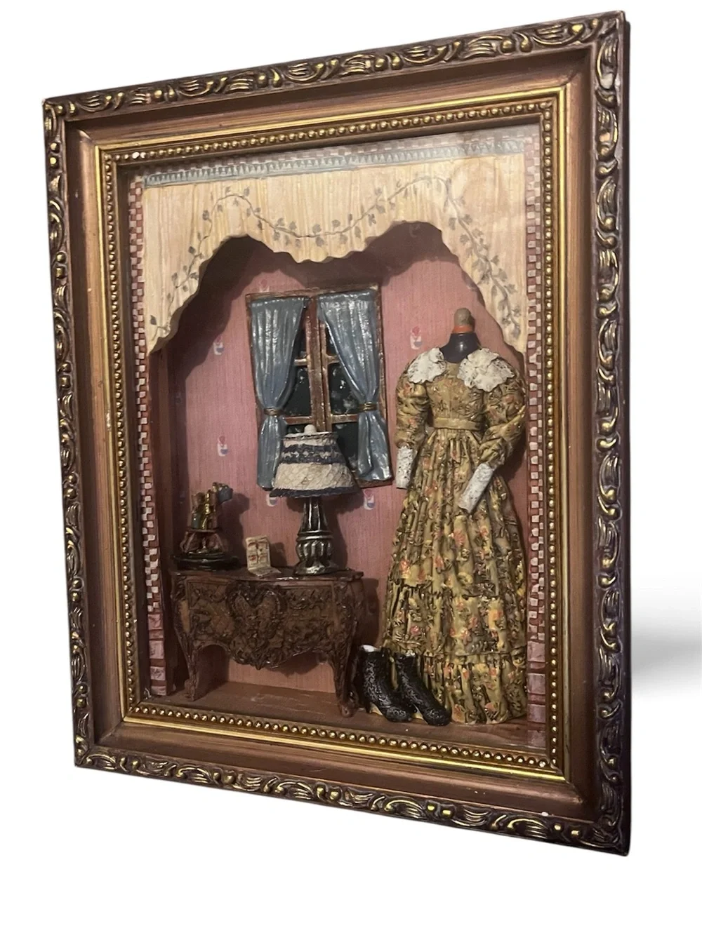 Gold Framed Miniature Dressroom Shadowbox Accent - Gold